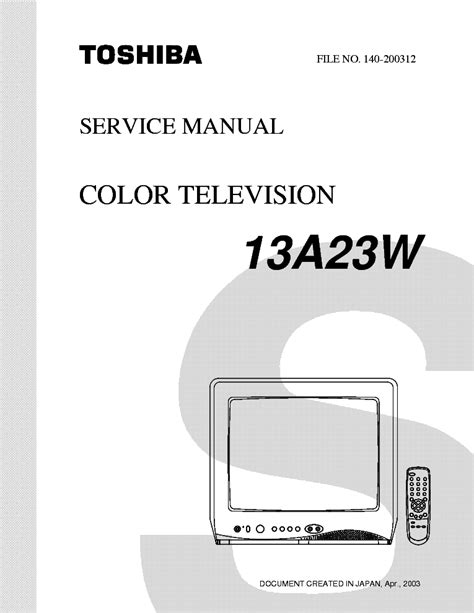 Toshiba 13A23W Manual pdf manual